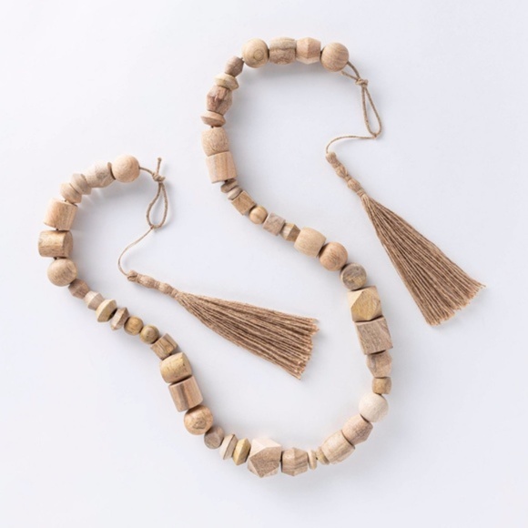 Threshold Studio McGee Wooden Bead garland natural